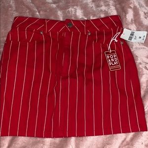 Red striped skirt